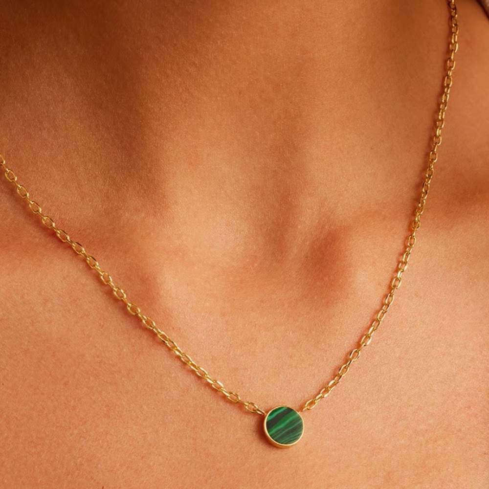 Gorjana Rose Marble Coin Necklace